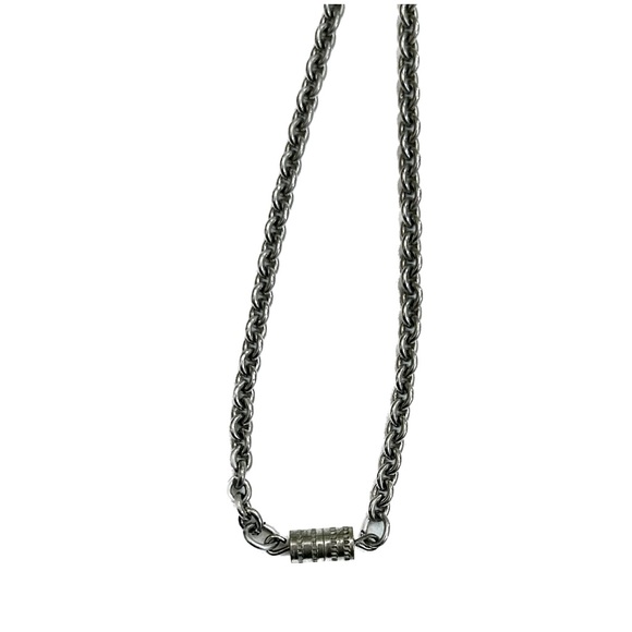 Silver Flower Locket Vintage Glass Floral Necklace - Picture 4 of 5